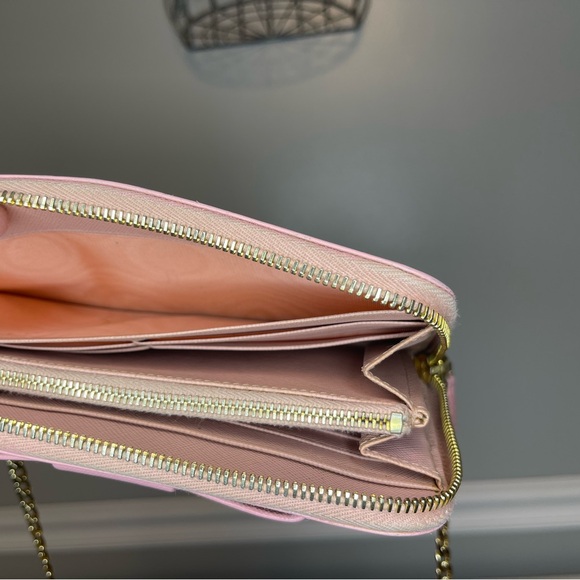 Prada Light Pink Bow Saffiano Leather Zippy Wallet - Picture 5 of 15